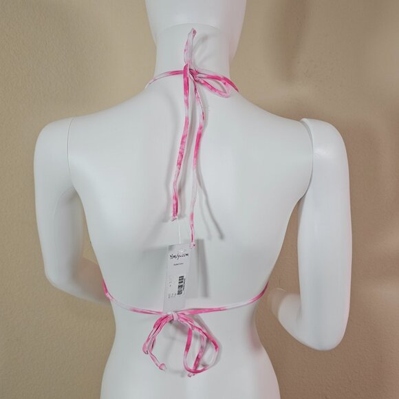 NWT Yandy Swim Tie Dye Pink Multicolor Triangle Bikini Top - Picture 3 of 5